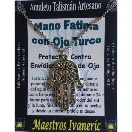 Handgefertigter Talisman Hand der Fatima durchbrochene Arbeit mit Auge