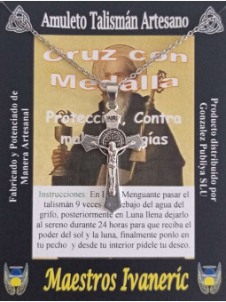 Talismanisches Handwerkerkreuz mit Medaille des Heiligen Benedikt