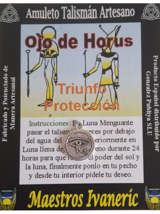 Talismanic Craftsman Auge des Horus Medaille, 1,8 cm Durchmesser.