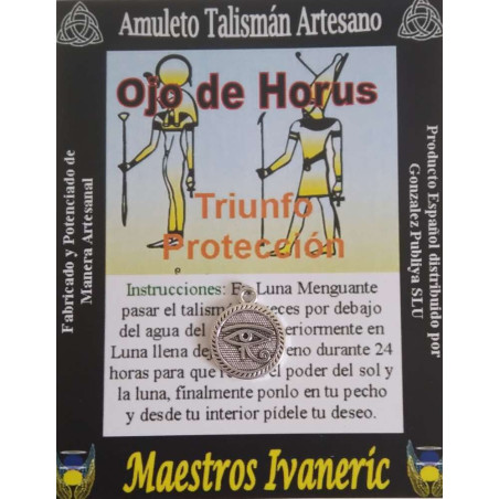 Talismanic Craftsman Auge des Horus Medaille, 1,8 cm Durchmesser.