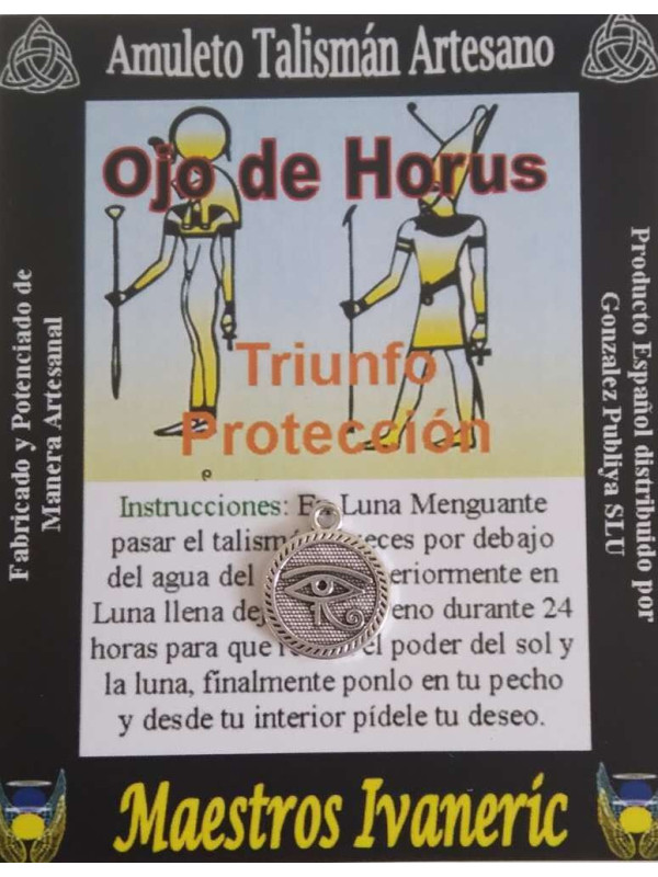 Talismanic Craftsman Auge des Horus Medaille, 1,8 cm Durchmesser.