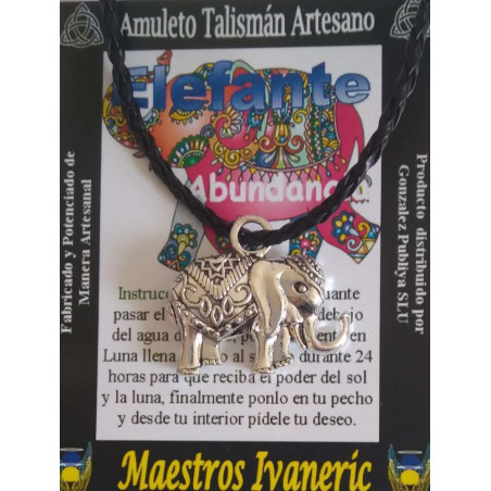 Handgefertigter Talisman Großer Elefant. 2,9 x 3,3 cm mit Lanyard