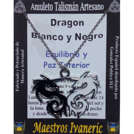 Schwarzer und weißer Drache Kunsthandwerker Talisman