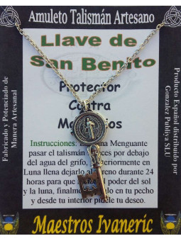 Talismanischer Handwerkerschlüssel des Heiligen Benedikt, 4,02 cm