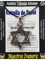 Handgefertigter Talisman Davidstern, 4 x4 mit Kordel