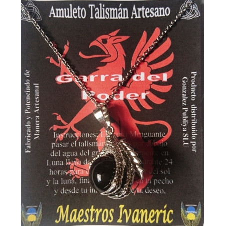 Handgefertigte Talisman-Kraftkralle mit schwarzem Achat