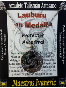 Lauburu Kunsthandwerker Talisman in Medaille