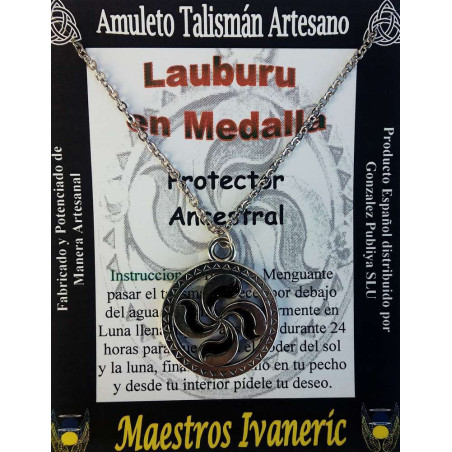 Lauburu Kunsthandwerker Talisman in Medaille