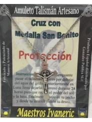 Talismanisches Handwerkerkreuz mit Medaille des Heiligen Benedikt