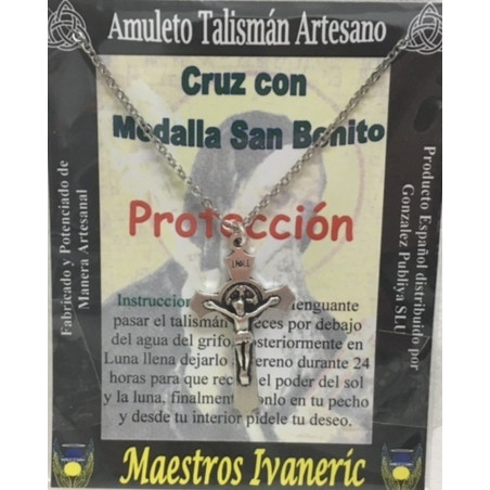 Talismanisches Handwerkerkreuz mit Medaille des Heiligen Benedikt