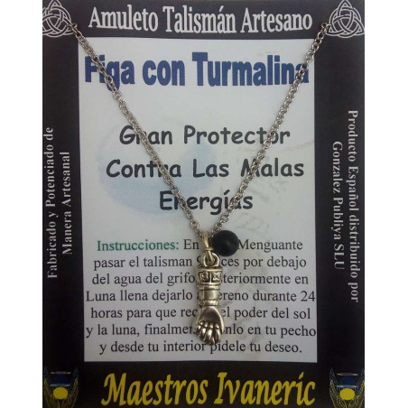 Handgefertigter Talisman Figa Faust mit Turmalin
