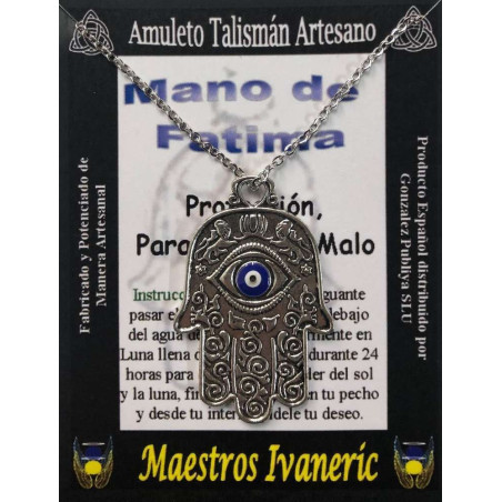 Handgefertigter Talisman Hand der Fatima mit türkischem Auge