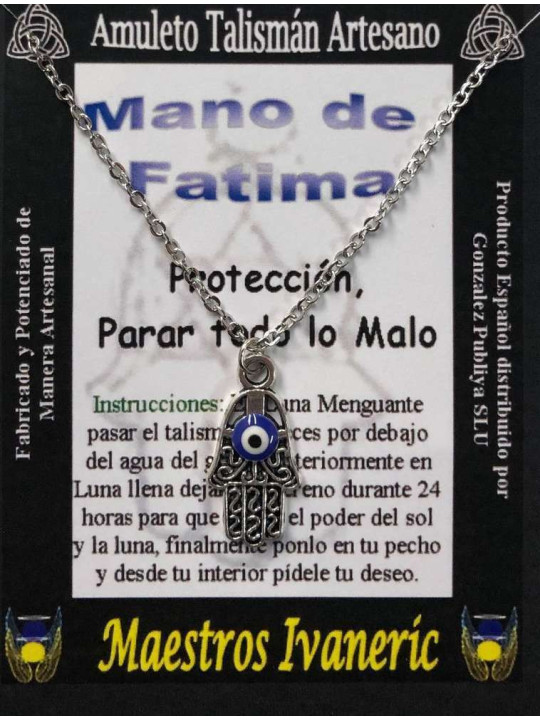 Handgefertigter Talisman Hand der Fatima mit türkischem Auge
