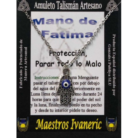 Handgefertigter Talisman Hand der Fatima mit türkischem Auge