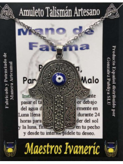 Handgefertigter Talisman Hand der Fatima mit türkischem Auge