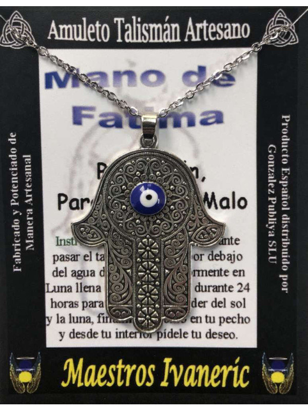 Handgefertigter Talisman Hand der Fatima mit türkischem Auge