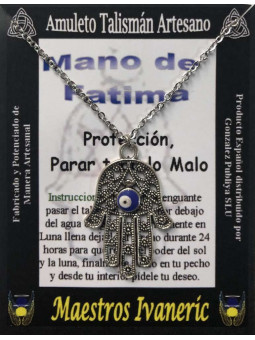 Handgefertigter Talisman Hand der Fatima mit türkischem Auge