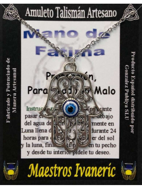 Handgefertigter Talisman Hand der Fatima mit türkischem Auge