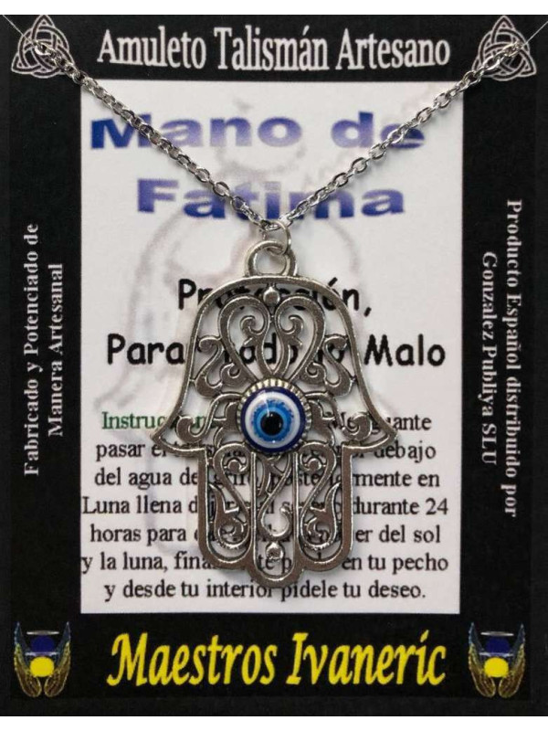 Handgefertigter Talisman Hand der Fatima mit türkischem Auge