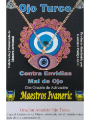 Amulett Türkisches Auge aus Harz mit Metall, rosa