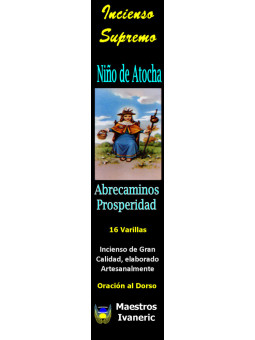 Oberster Weihrauch der Absicht Kind von Atocha, mit Gebet