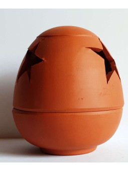 Handgemachtes Tongefäß Ei Form 10cm