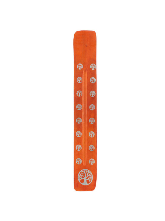 Orange hölzerne Räucherstäbchenhalter Baum des Lebens Design
