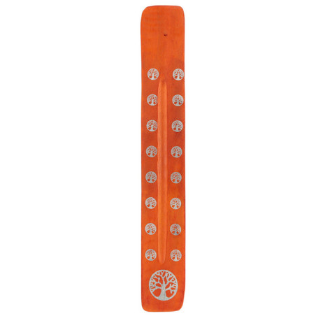 Orange hölzerne Räucherstäbchenhalter Baum des Lebens Design