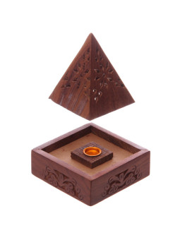 Räucherstäbchen-Box, Pyramide aus Sheeshamholz, (Kaufen Sie 3 für 2,40)