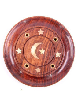 Mond und Sterne Sheesham Holz Räucherstäbchen Brenner