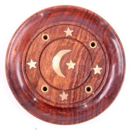 Mond und Sterne Sheesham Holz Räucherstäbchen Brenner