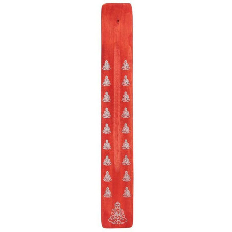Roter hölzerner Räucherstäbchenhalter Buddha Design