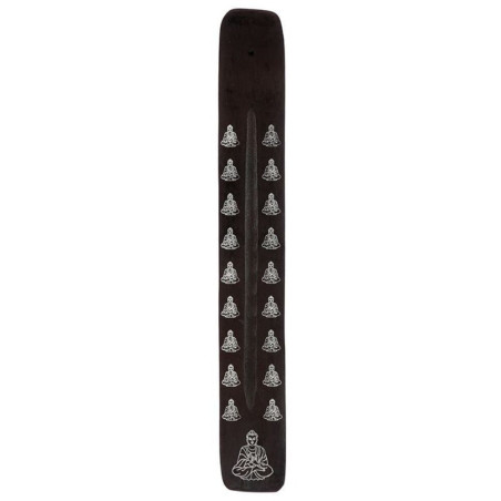 Schwarzer hölzerner Räucherstäbchenhalter Buddha Design