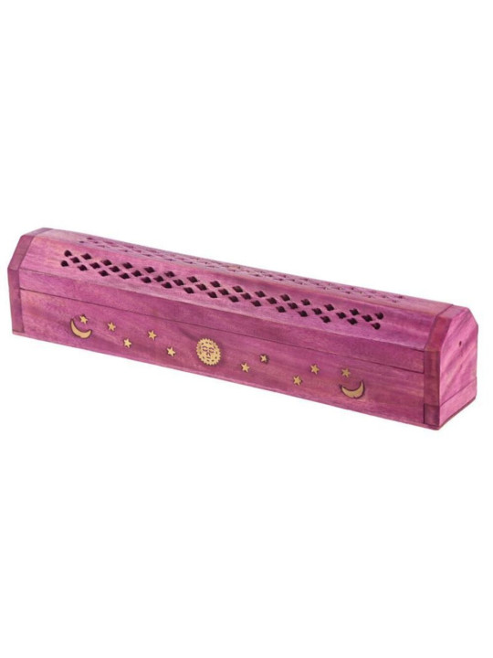 Griff Rose Holzkiste Weihrauch Brenner Sonne, Mond Design
