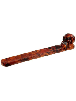 Räucherstäbchenhalter mit Totenkopf aus Harz