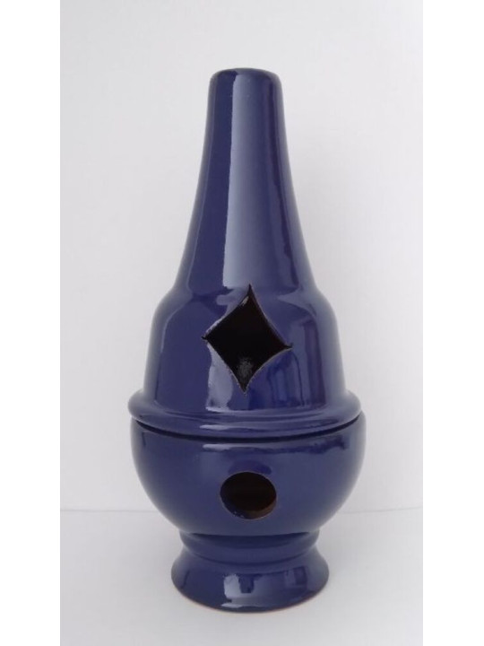 Handgefertigtes Räuchergefäß Censer blau gemalt Rhombus 17cm
