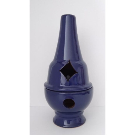 Handgefertigtes Räuchergefäß Censer blau gemalt Rhombus 17cm