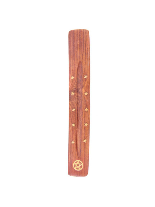 Sterne und Pentagramm Sheesham-Holz-Räucherstäbchenhalter