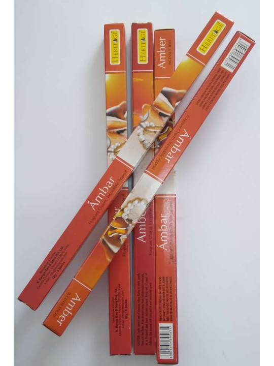 Beförderung! Bernstein. Echtes indisches Räucherwerk Heritage 8 Stäbchen
