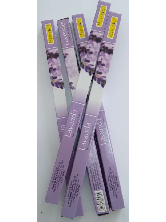 Werbung! Lavendel. Echtes indisches Weihrauch-Erbe 8 Stäbchen