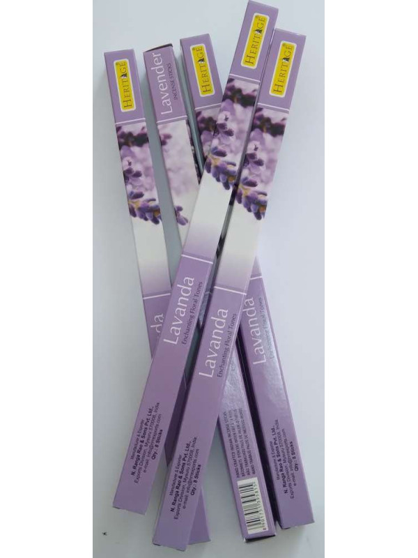 Werbung! Lavendel. Echtes indisches Weihrauch-Erbe 8 Stäbchen