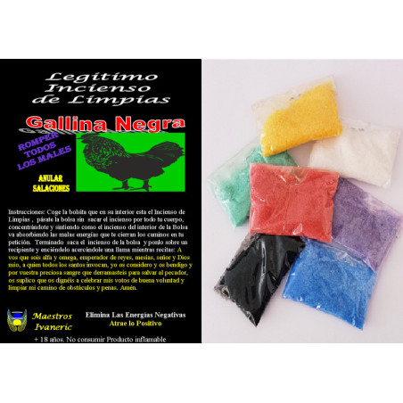 Echte Schwarze Henne Cleansing Weihrauch, mit Anweisungen und Gebet