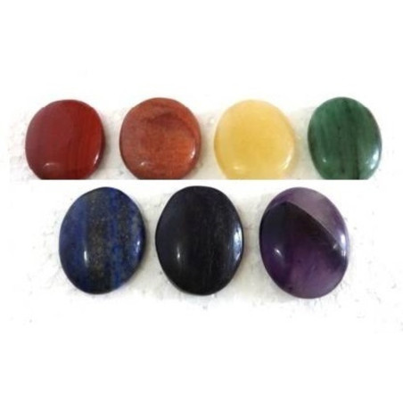 Packung mit den 7 Chakra-Mineralien 3cm bis 3,5cm