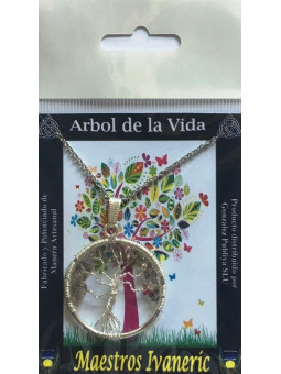 Baum des Lebens Rauchquarz Mineral Kreis Anhänger