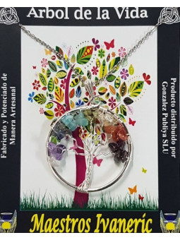 Baum des Lebens 7 Chakren Mineralien Halskette