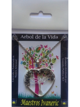 Baum des Lebens Rauchquarz Mineral Herz Anhänger