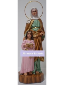 Bild der Heiligen Anna mit der Jungfrau. 15cm