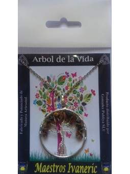 Baum des Lebens Tigerauge Mineral Kreis Anhänger