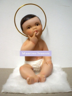 Jesuskind mit Fell, Denken. 15cm