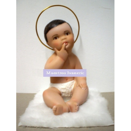 Jesuskind mit Fell, Denken. 15cm